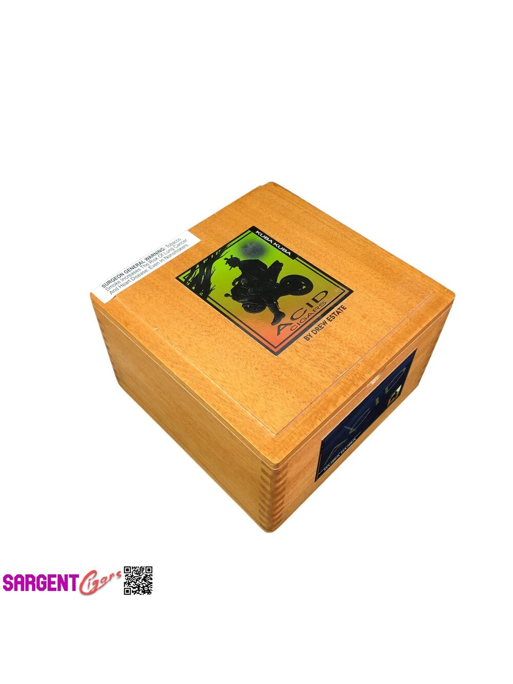 Acid Empty Wooden Cigar Box 7.25x7.25x4.5